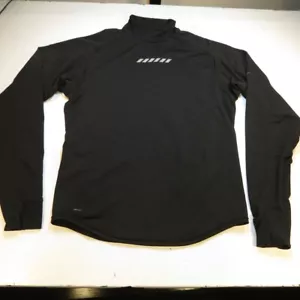 NIKE DRI FIT ATHLETIC PULLOVER MOCK NECK SWEATSHIRT Sz Mens M Black / Reflective - Bild 1 von 4