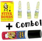 3 Liquid Stink Bombs ~ Butt Crack Ass Smell Joke Gag + 1 Fart Spray Combo Set