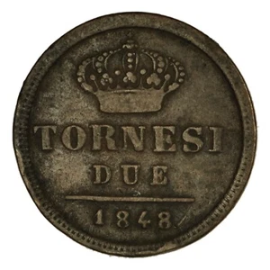 REGNO DELLE DUE SICILIE Ferdinando II di Borbone 2 Tornesi 1848 Grana 2° tipo - Imagen 1 de 2