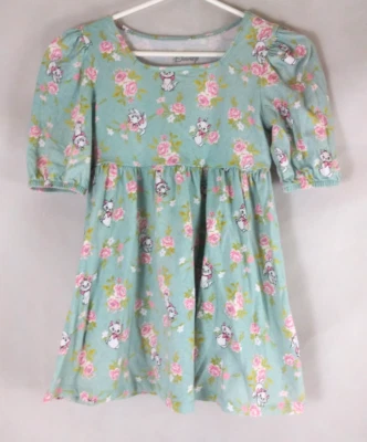 Disney Aristocats Marie With Roses Design Short Sleeve Dress Girls Size M 8 - Image 1 of 4