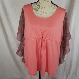 Motherhood Maternity Salmon & Gray Blouse Size XL - Picture 1 of 10