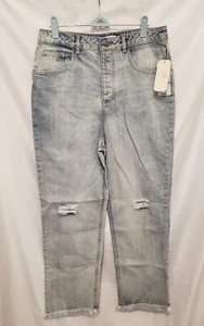 GB Girls Jeans Sz 18 Blue TO DYE FOR Hi Rise Distressed Frayed Hem - Picture 1 of 11