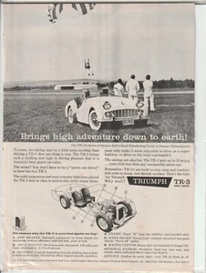 Anuncio original de revista Triumph TR-3 1960 "¡Trae alta aventura a la Tierra!" - Imagen 1 de 1
