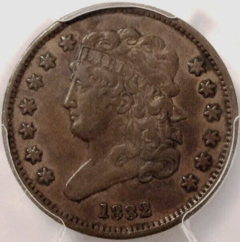 1832 CLASSIC HEAD HALF CENT, EXCEPTIONAL CONDITION, PCGS XF40 Cover