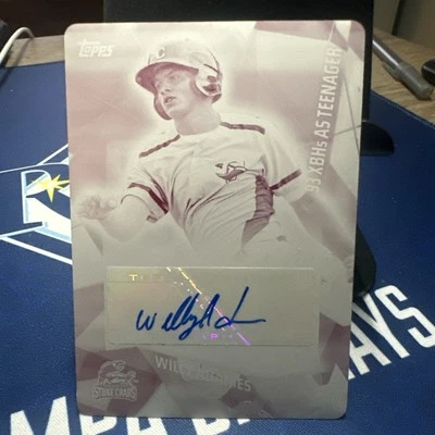 2016 Topps Pro Debut Willy Adames Magenta Printing Plate Auto 1/1 - Image 1 of 4