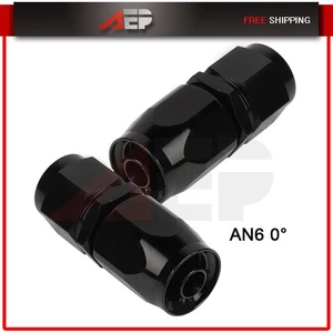 2PCS Swivel Black Fitting Hose End Oil Fuel Adaptor -AN6 Alloy Aluminum - Picture 1 of 7