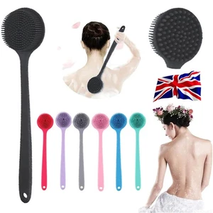 Back Scrubber Scrub Long Handle Shower Body Bath Brush Silicone Massage Brush UK - Picture 1 of 22