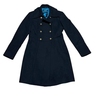 Guess Coat Womens Medium Black Wool Blend Peacoat Military Double Breasted - Picture 1 of 8