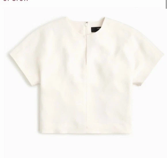 Blusa corta de crepé J.Crew 365 nueva con etiquetas para mujer talla 4 marfil manga gorra J8192 Foto 1 de 3