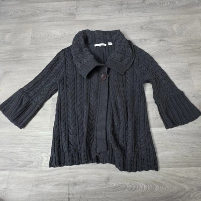 Eight Eight Eight Womens Chunky Gray Cardi Sweater Size Medium - Image 1 of 4