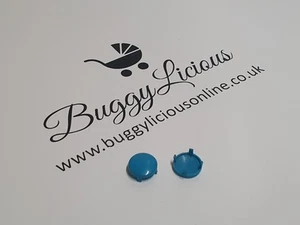 2x Mamas & Papas Swirl Wheel Hub Caps Light Blue Stroller Replacement Part Buggy - Picture 1 of 2