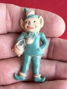 Vintage Mid Century Kobold Brosche - St. Patricks Day - grün Kunststoff - Bild 1 von 3