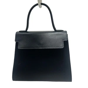 Auth YOKO CHAN - Dark Navy Leather Handbag - Picture 1 of 8