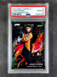 2024 Topps Finest Formula 1 #7 Lando Norris Black Refractor/25 PSA 10 gemas como nuevo - Imagen 1 de 2