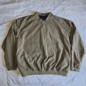 Vintage 90's Ashworth USA Made Brown Large Pullover V-Neck Long Sleeve Jacket - Picture 1 of 9