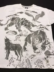 Hustle Gang White Revenent Scenic T-Shirt-Men -3X-Cotton-White-S/S-Emb-Crew Neck - Picture 1 of 12