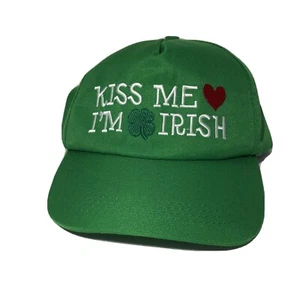 NWT - Kiss Me I'm Irish Baseball Hat St. Patrick's Day Shamrock Heart Adjustable - Picture 1 of 7