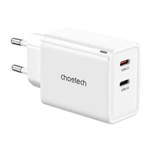 Network Charger GaN, 2x USB-C, PD65W Fast Charger in White - Picture 1 of 2