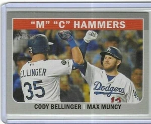 2019 Topps Heritage #CC8 Cody Bellinger and Max Muncy Los Angeles Dodgers - Bild 1 von 2