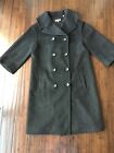 Vince Black Wool Cashmere 3/4 Sleeve Coat Soft Double Breasted Small