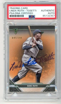 Linda Ruth Tosetti Signed 2021 Topps Card #75 - Babe Granddaughter-  44/199 -PSA - Image 1 of 2