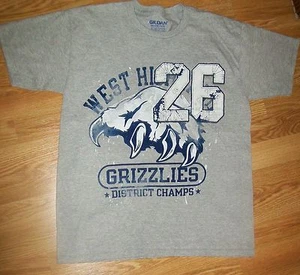 BOYS Tee Shirt T West High Grizzlies SPORTS 2XL Size 18-20 GRAY - Picture 1 of 1