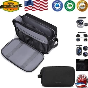 Stylish Black Toiletry Bag with Organizational Pockets for Men - Ideal Gift - Picture 1 of 8