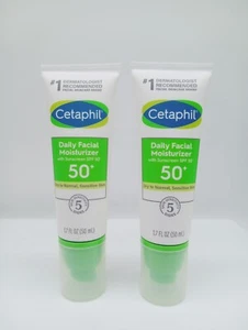 Crema hidratante facial diaria Cetaphil FPS 50+ 1,7 oz x2 - Imagen 1 de 2