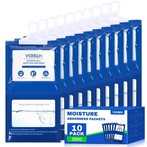Moisture Absorbers10 pack Hanging Closet Dehumidifier Bags Unscented Humidity... - Picture 1 of 7