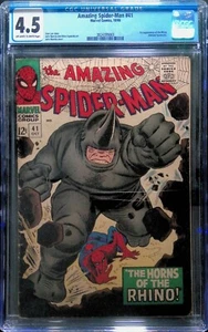Amazing Spider-Man #41 (vol 1), Oct 1966 - CGC 4.5 VG+ - First Rhino - Picture 1 of 2