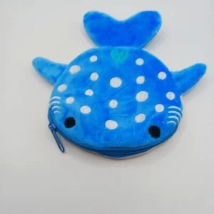 Blue Shark Zippered Coin Purse Wallet New - Picture 1 of 6