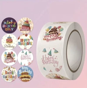 Happy Birthday Stickers for Kids Party Decor. Envelope Seals Gift Packaging Bag - Picture 1 of 5