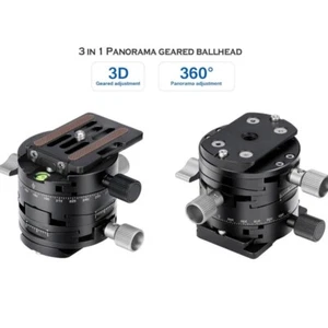 New Leofoto G2 GEAR HEAD 3 In 1 Panoramic Geared Ball head Tripod Head Black NEW - Picture 1 of 12