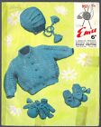 Emu 957: Cardigan, Bonnet, Bootees & Mitts in DK - 20-21" Chest