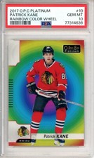 2017-18 O-Pee-Chee Platinum Patrick Kane 10 Rainbow Color Wheel PSA 10 POP 1 Gem