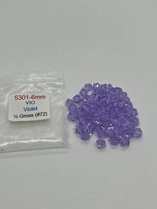 Swarovski 6mm Crystal Bicone Beads Violet Lot of 72 New Old Stock - Picture 1 of 5