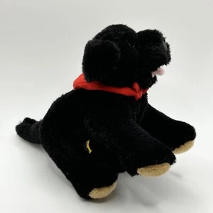 Build A Bear Black Lab Puppy Dog Mini Plush with Red Bandana 6” BABW Vintage - Picture 1 of 4