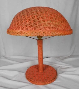 VINTAGE ART DECO WICKER TABLE LAMP - Picture 1 of 7