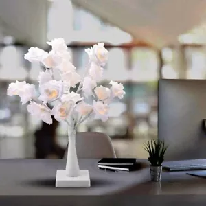LED Rosenbaum Lampe Künstlich Bonsai Baum Licht Dekoleuchte USB Batteriebetriebe - Bild 1 von 8