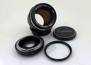 Vintage Canon Lens 55mm f/1.2 FL FD Mount, Caps, UV Filter, FD-EOS Objektivadapter - Bild 1 von 10