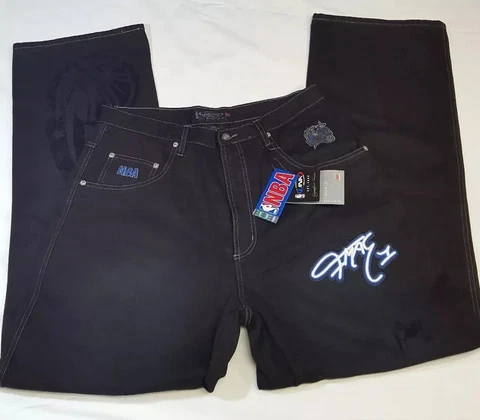 New Nba Unk Black Denim Jeans 34x34 Orlando Magic 1 McGrady Nba Relaxed Straight Cover