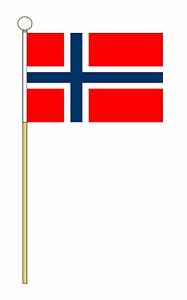 NORWAY Pack of 12 medium Hand Flags 9" x 6" 22cm x 15cm FLAG NORWEGIAN OSLO
