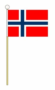 NORWAY Pack of 12 medium Hand Flags 9" x 6" 22cm x 15cm FLAG NORWEGIAN OSLO - Picture 1 of 1