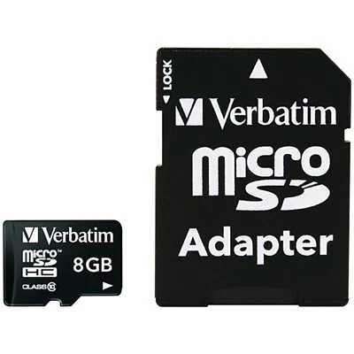 VERBATIM 44081 microSDHC Card with Adapter (8GB; Class 10) - Image 1 of 4