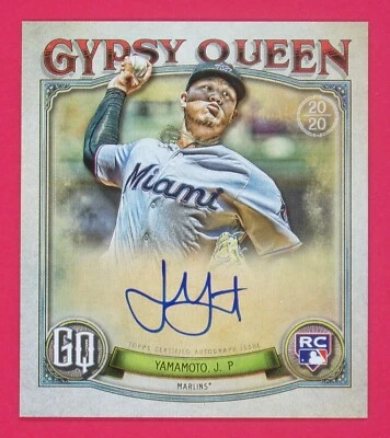2020 Topps Gypsy Queen Jordan Yamamoto 04/99 Mini Rookie Autographs Marlins - Image 1 of 2