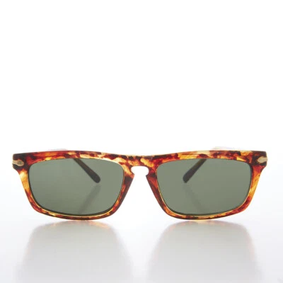 Gafas de sol Beatnik rectangulares delgadas tortuga vintage lentes verdes - salvajes Foto 1 de 3