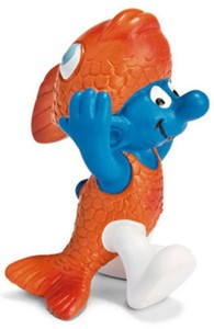 Pisces Zodiac Smurf 2 inch Figurine 20719 Fish Plastic Figure 2010 Zodiak SMURFS