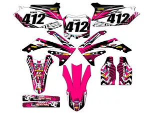 2010-2013 CRF 250 R MAYHEM Pink Senge Graphics Kit Compatible with Honda - Foto 1 di 10