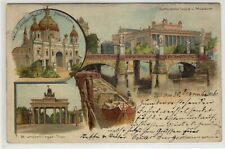 AK Berlin, Neuer Dom, Schlossbrücke, Brand. Tor, Litho 1896