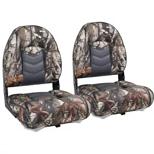 NORTHCAPTAIN High Back Folding Fishing Boat Seat,Camo/Charcoal,2 Seats - Picture 1 of 6